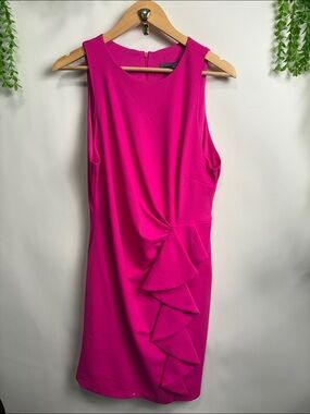 Julia Jordan Pink Ruffled Sheath Mini Dress